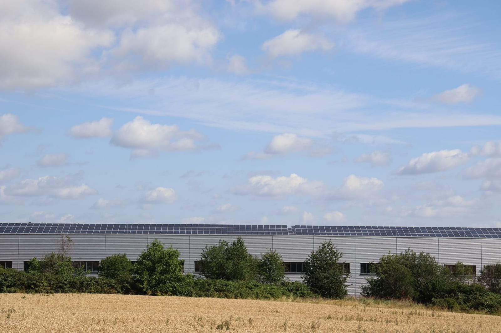 Commercial solar panels for logistics installation, UK rooftop